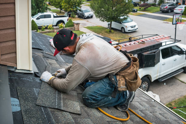 Professional Gutter Installation technician working in The Dalles, OR